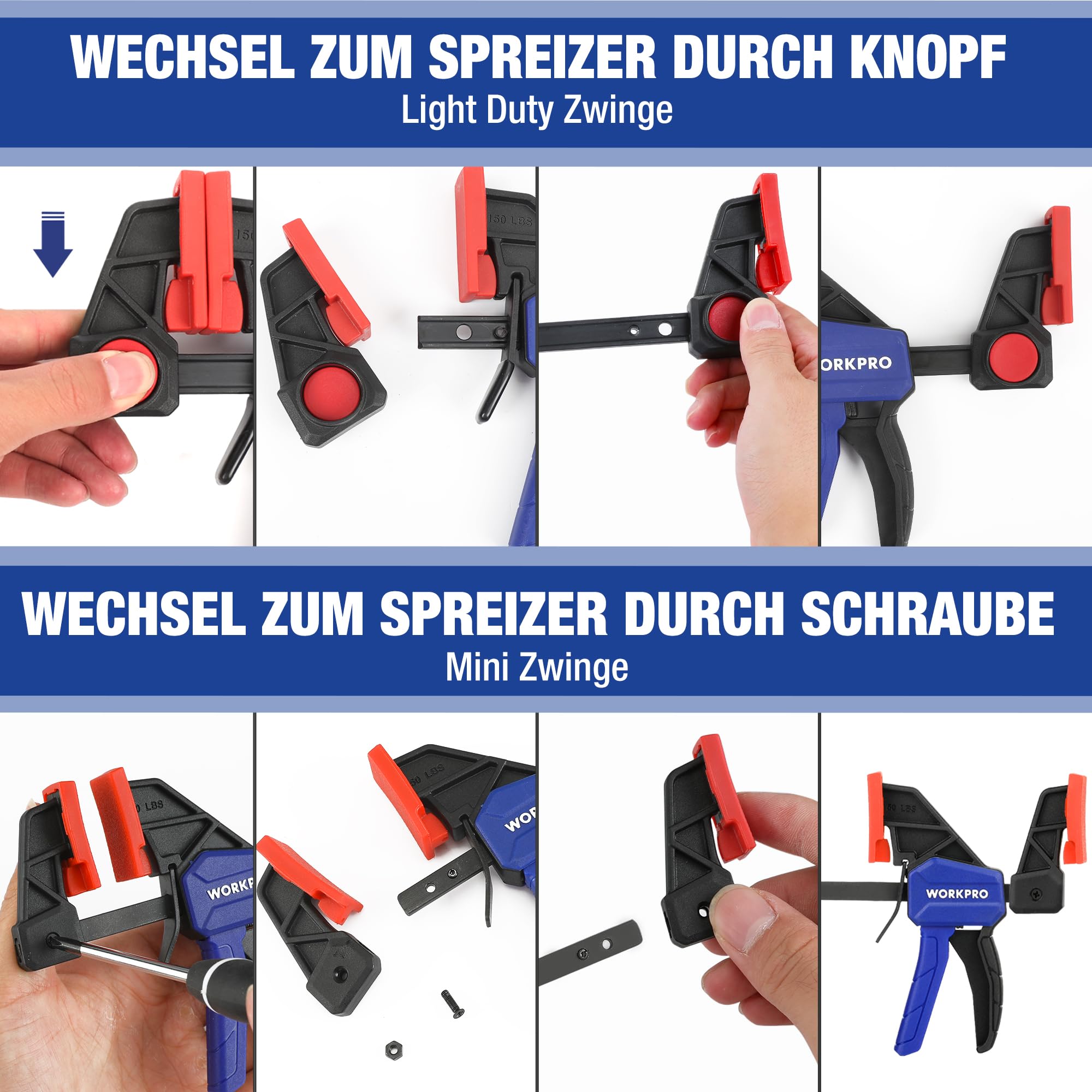 4 X Schraubzwinge Set 600x120 + 300x50 Zwinge Klemmzwinge