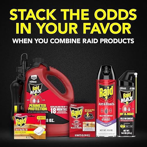 Miniatura 9 de Raid Ant & Roach Killer Spray para insectos listados, sigue matando durante semanas, aroma a lavanda, 17.5 onzas (paquete de 2)