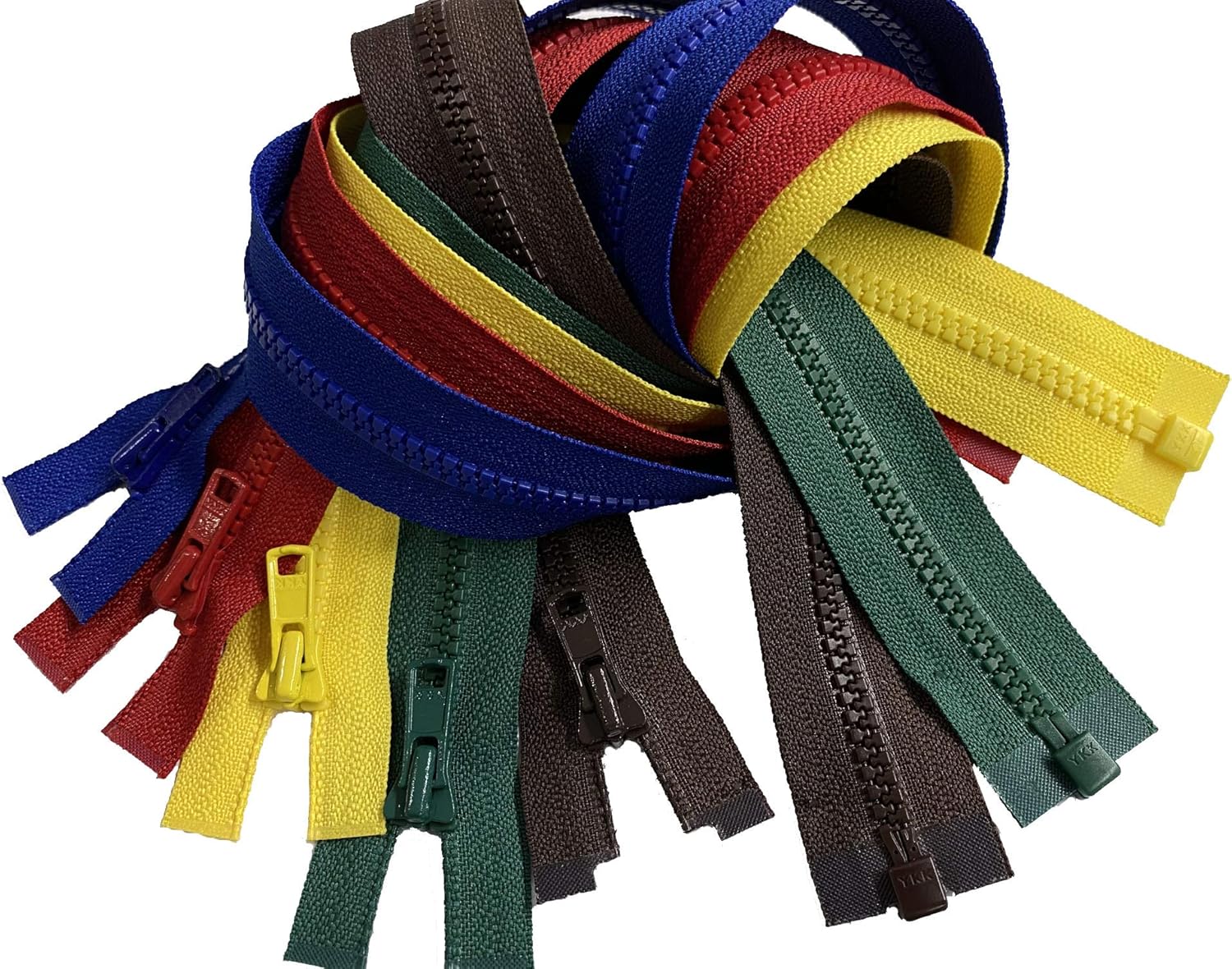 YKK #3 Zipper, 10pcs Separating Jacket Zippers for Sewing Coat Jacket Zipper Light Weight Plastic Zippers 10 Colors Mixed (24 Inches)