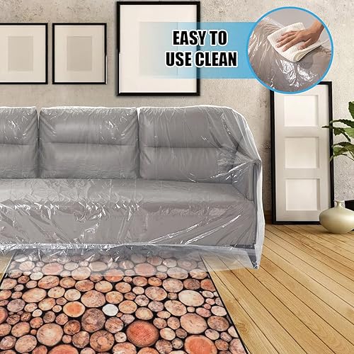 Miniatura 4 de Fundas de plástico para sofá en movimiento, protector de muebles grande, protector de sofá resistente al agua, 96 x 42 x 65 pulgadas