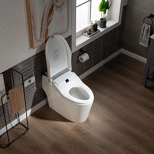 Miniatura 3 de WOODBRIDGE B0960S Auto Flush, Auto Open & Auto Close, 1.28 GPF Inodoro de descarga simple con asiento inteligente de bidé inteligente y control