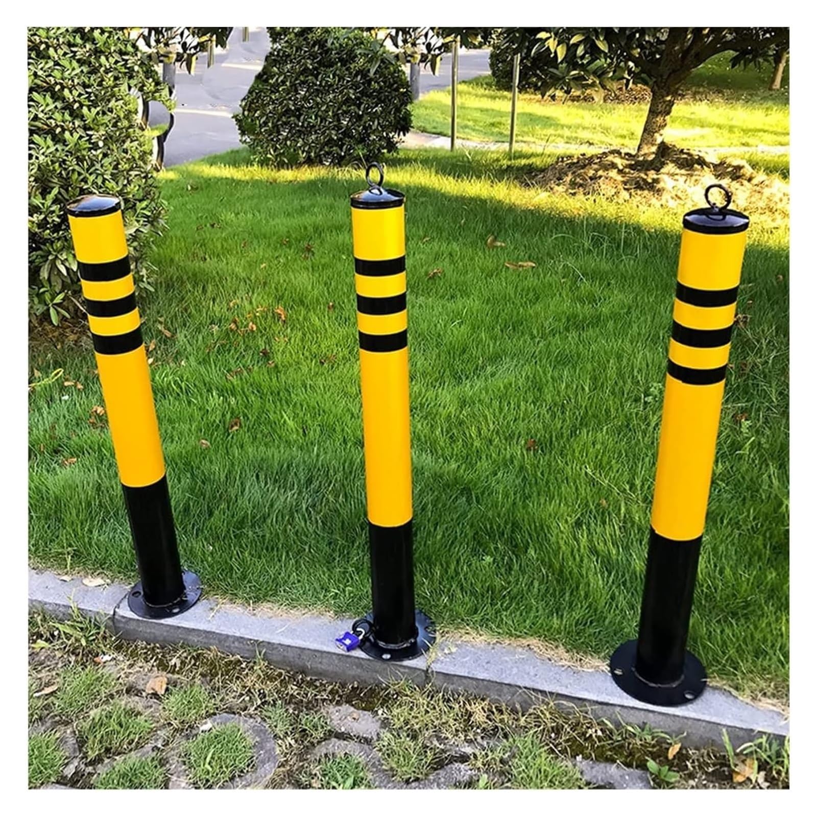 Dissuasori di parcheggio per carichi pesanti, 60 x 8 cm, pali di sicurezza per auto, protezione e blocco sicuro, per controllo del traffico all'aperto