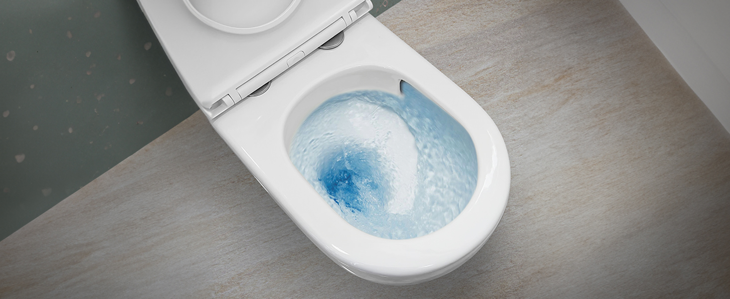 WC Sospeso A Parete Rosenstern – Ceramica Sanitaria, Coperchio Soft-Close, Scarico Orizzontale, Bianco, 35x36x50 Cm, Salvaspazio