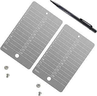 Lot de 2 cartes en acier pour cryptomonnaie avec stylo et vis de gravure ignifuge, durable, sécurisé Bitcoin, Argenté., Pocket Size, Contemporain