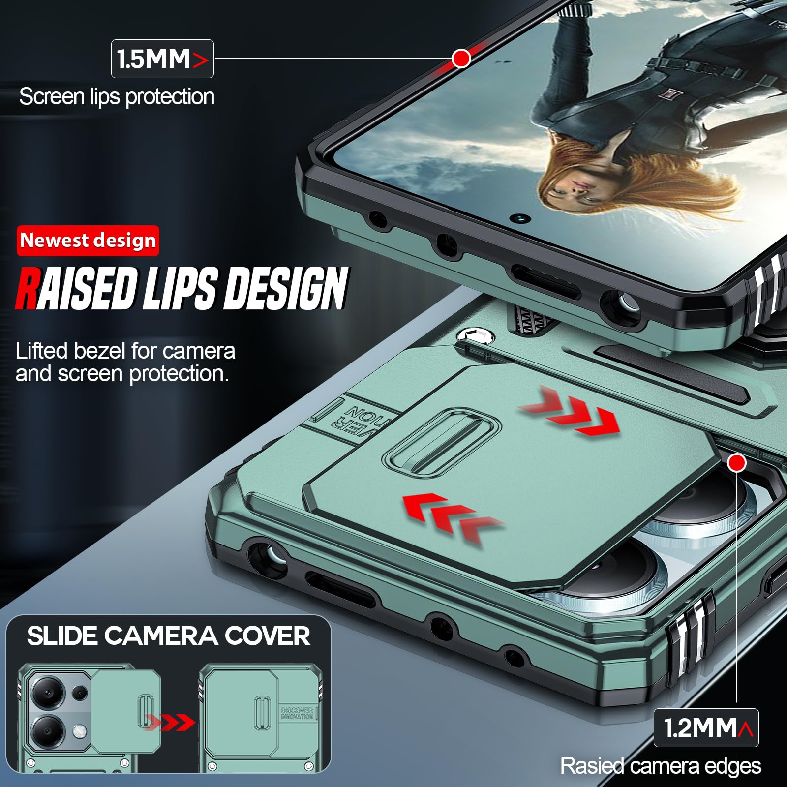 LeYi Cover per Xiaomi Redmi Note 13 Pro 4G (Non per 5G) con Vetro