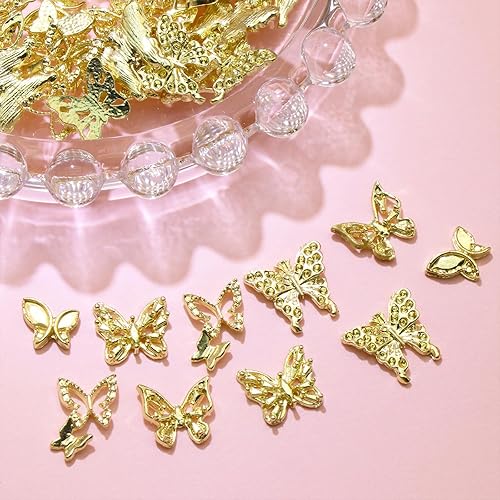 Miniatura 10 de RODAKY 10 dijes de arte de uñas de abeja dorada 3D de aleación de oro de abejas para uñas, diseño de bricolaje, lindo kawaii para uñas de cristal de