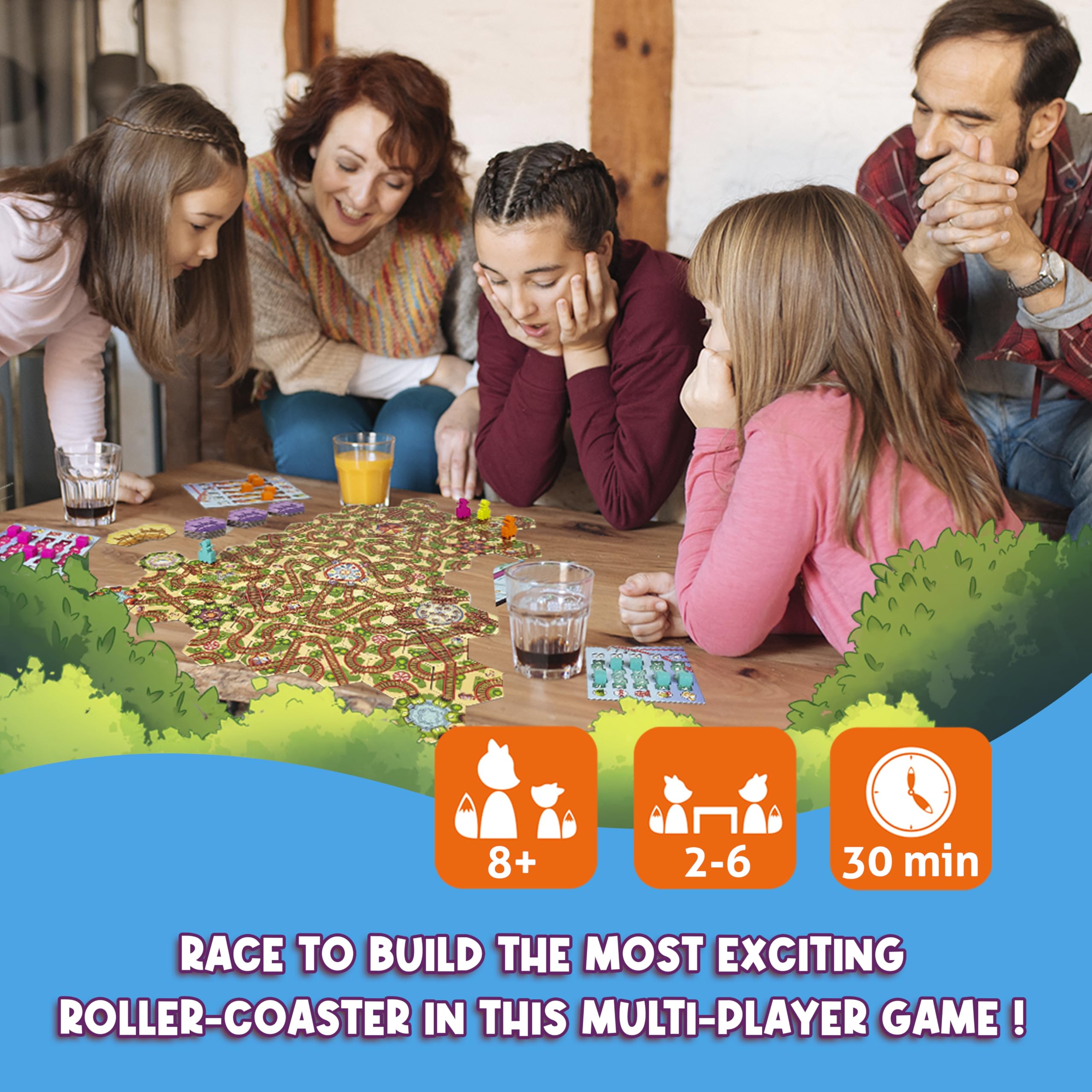 FoxMind: Blast Track - Tile Laying Board Game, Light Strategy Roller Coaster Building, Family Game Night, Kids & Adults Ages 8+, 2-6 Players, 30 Min - Image 6