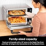 Ninja 12-in-1 Double Oven with FlexDoor, Rapid Top Oven, Convection and Air Fry Bottom Oven, Bake, Roast, Toast, Air Fry, Pizza and More, Stainless Steel, DCT401C (Canadian Version)