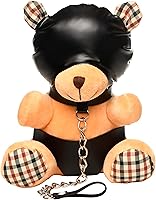 Vista 1 de MASTER SERIES Oso de Bondage con capucha para hombres, mujeres y parejas. Suave oso de peluche con temática BDSM M. Regalo lindo y sexy. 1 pieza