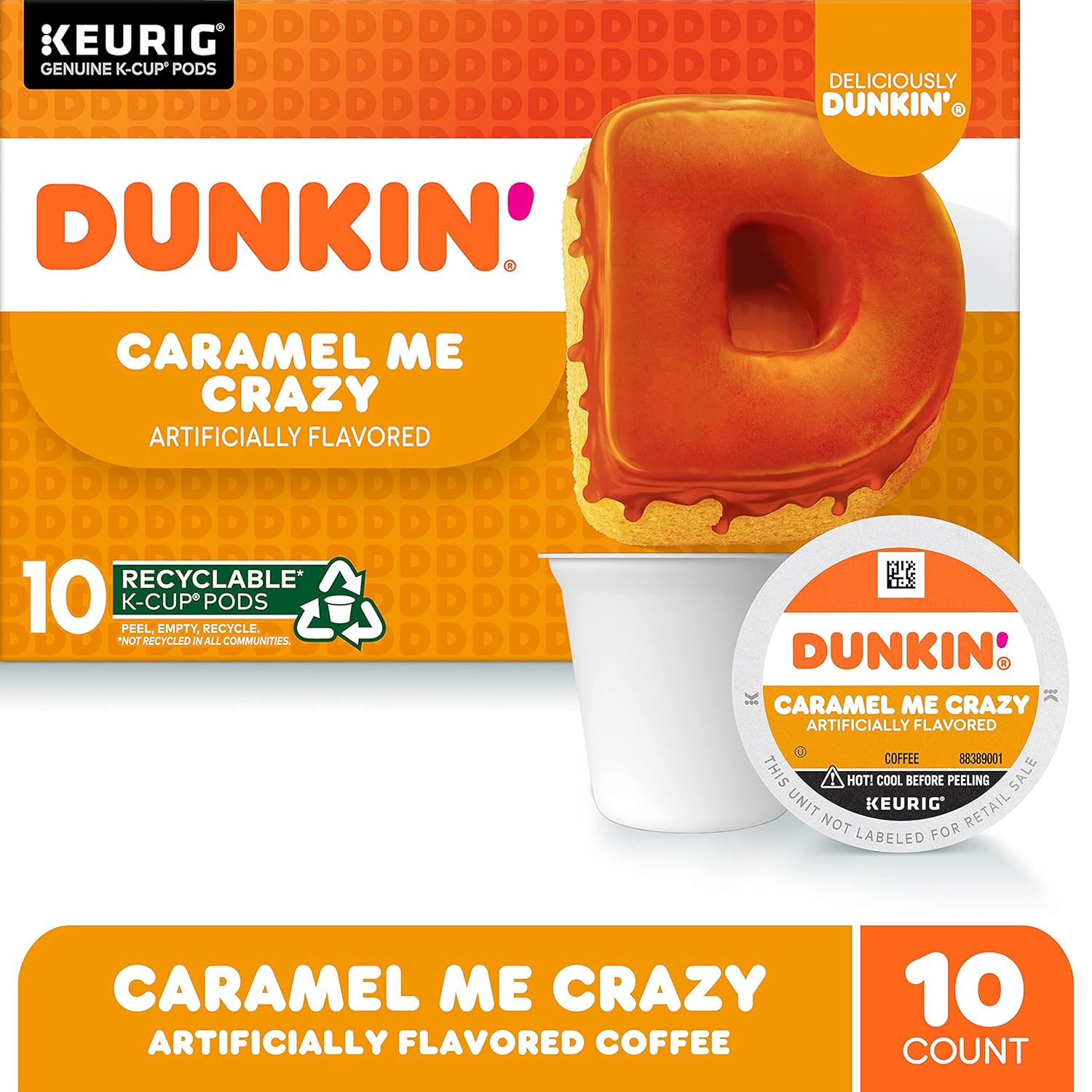 Dunkin’ Caramel Me Crazy Flavored Coffee, 10 Keurig K-Cup Pods (Pack of 2)