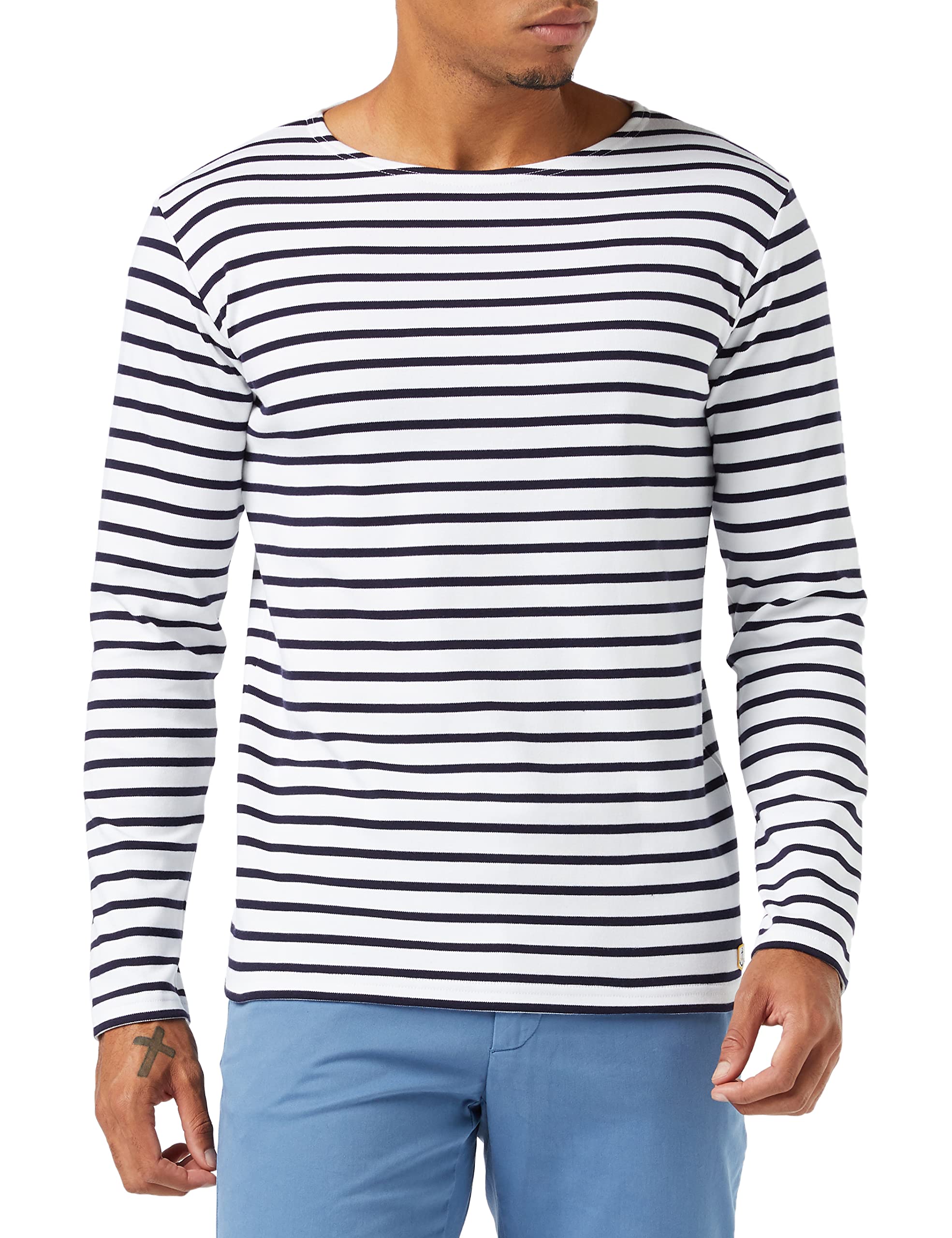 Armor Lux Men's Houat Heritage Sailor T-Shirt, Multicolore (400 Blanc/Navire 400 Blanc/Navire), M