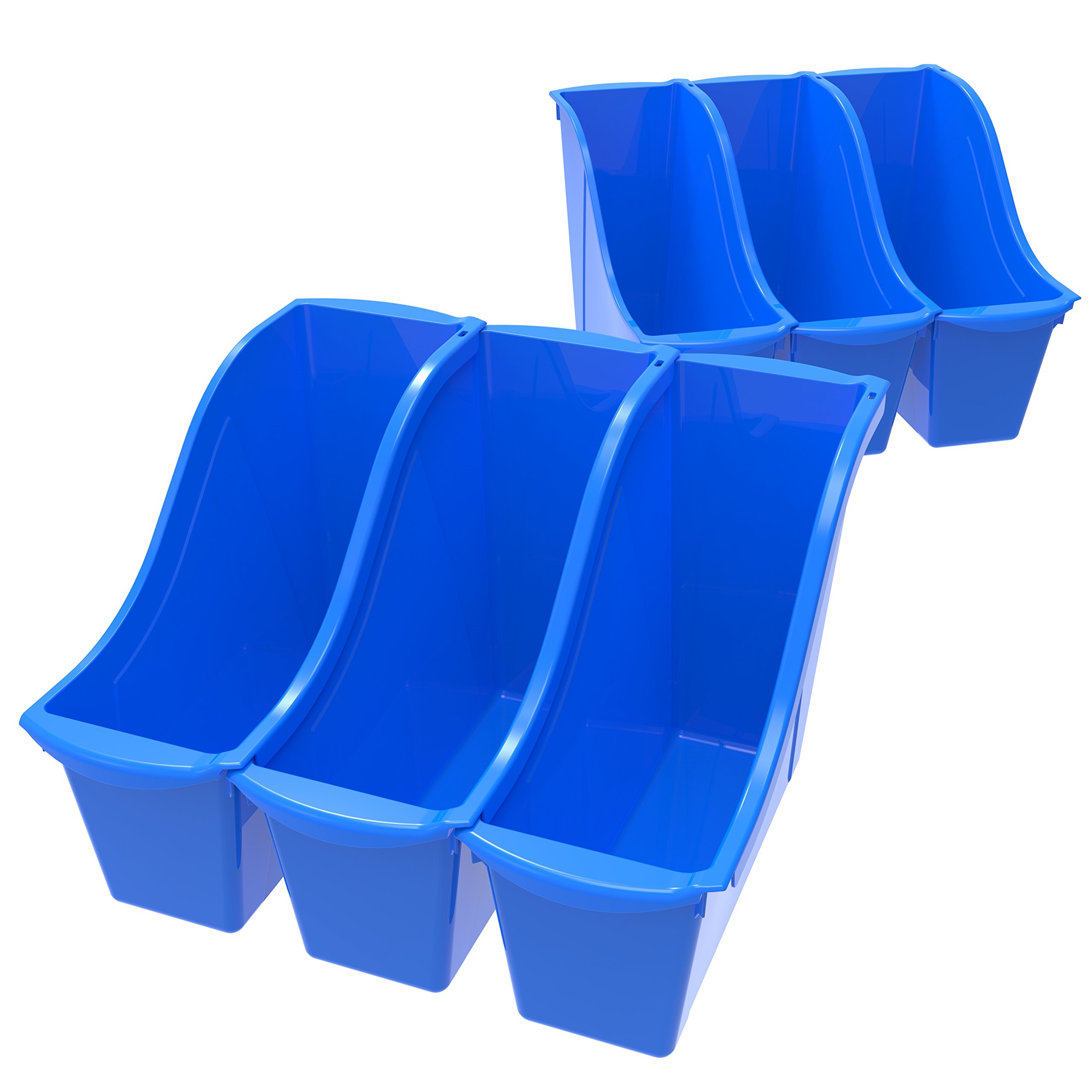 Storex Kleiner Bücherkorb 6er-Pack Kunststoff-Organizer Blau 71108C06C