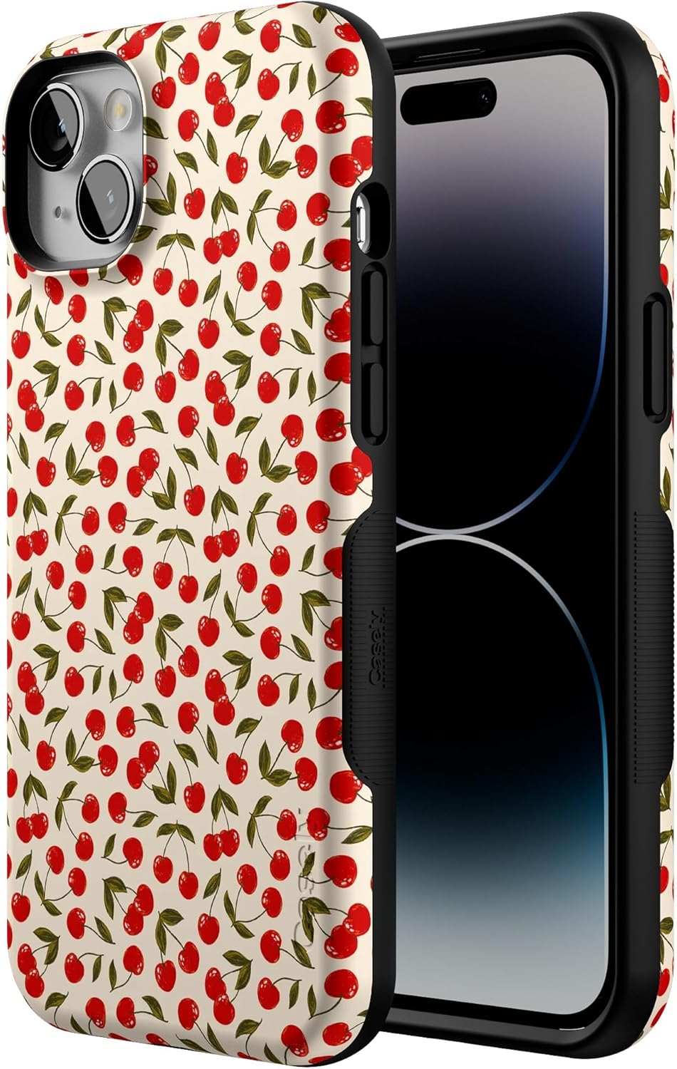 Casely iPhone 14 Plus Case | Cherry on Top | Red Cherries | Bold Protective Design | Compatible with MagSafe