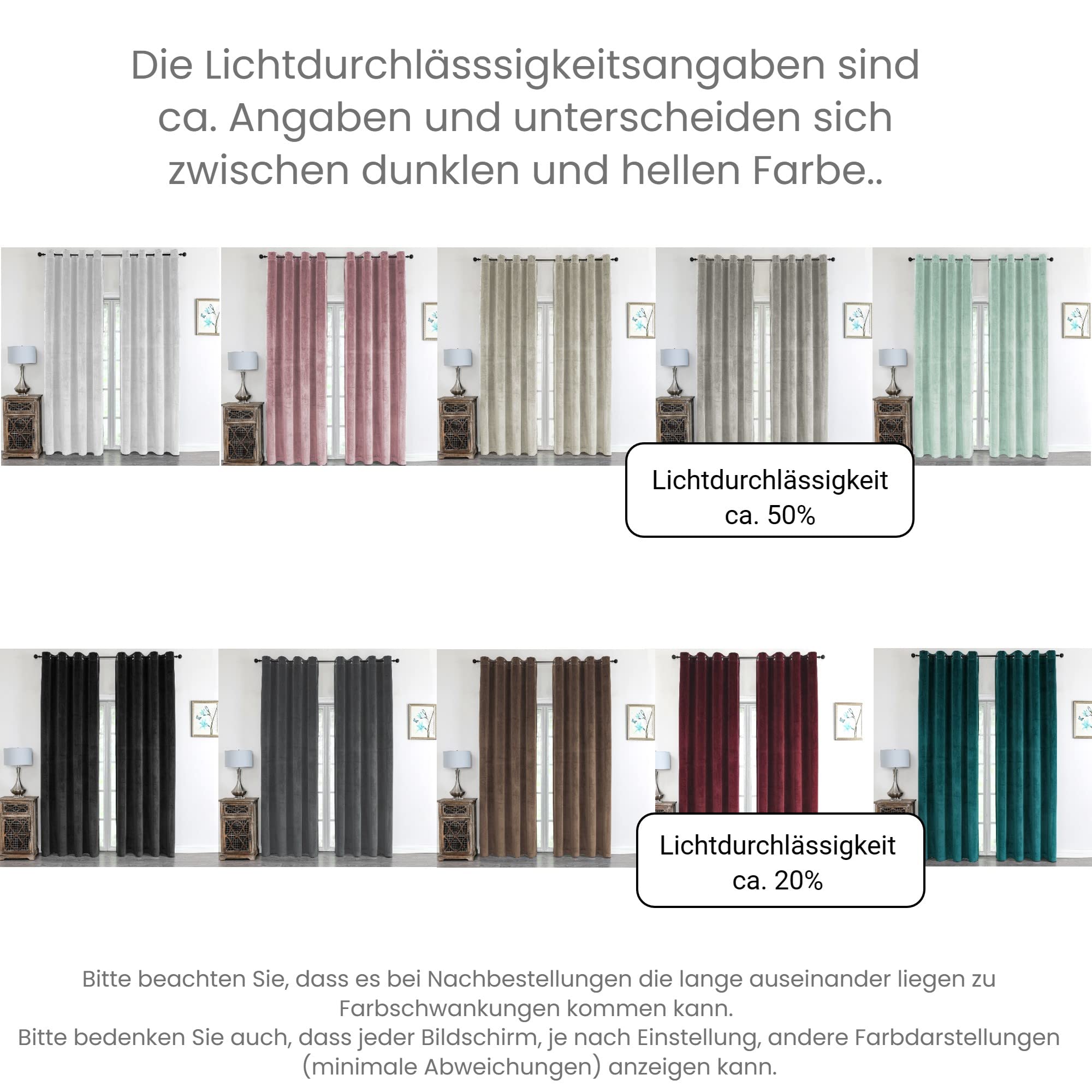 Cleanlevel Samtvorhang (2er Set) 140x245 cm – Vorhänge Blickdicht mit Ösen – Hochwertige blickdichte Vorhänge mit Hitzeschutz & Kälteschutz