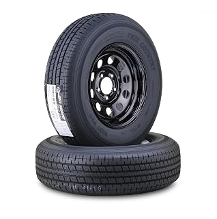 Free Country Trailer Tire Wheel Assembly ST205/75R14 8-Ply D 105N 5 Lug on 4.5" PCD Black Mod Rim,SET 2 - Amazon product rated Grade A