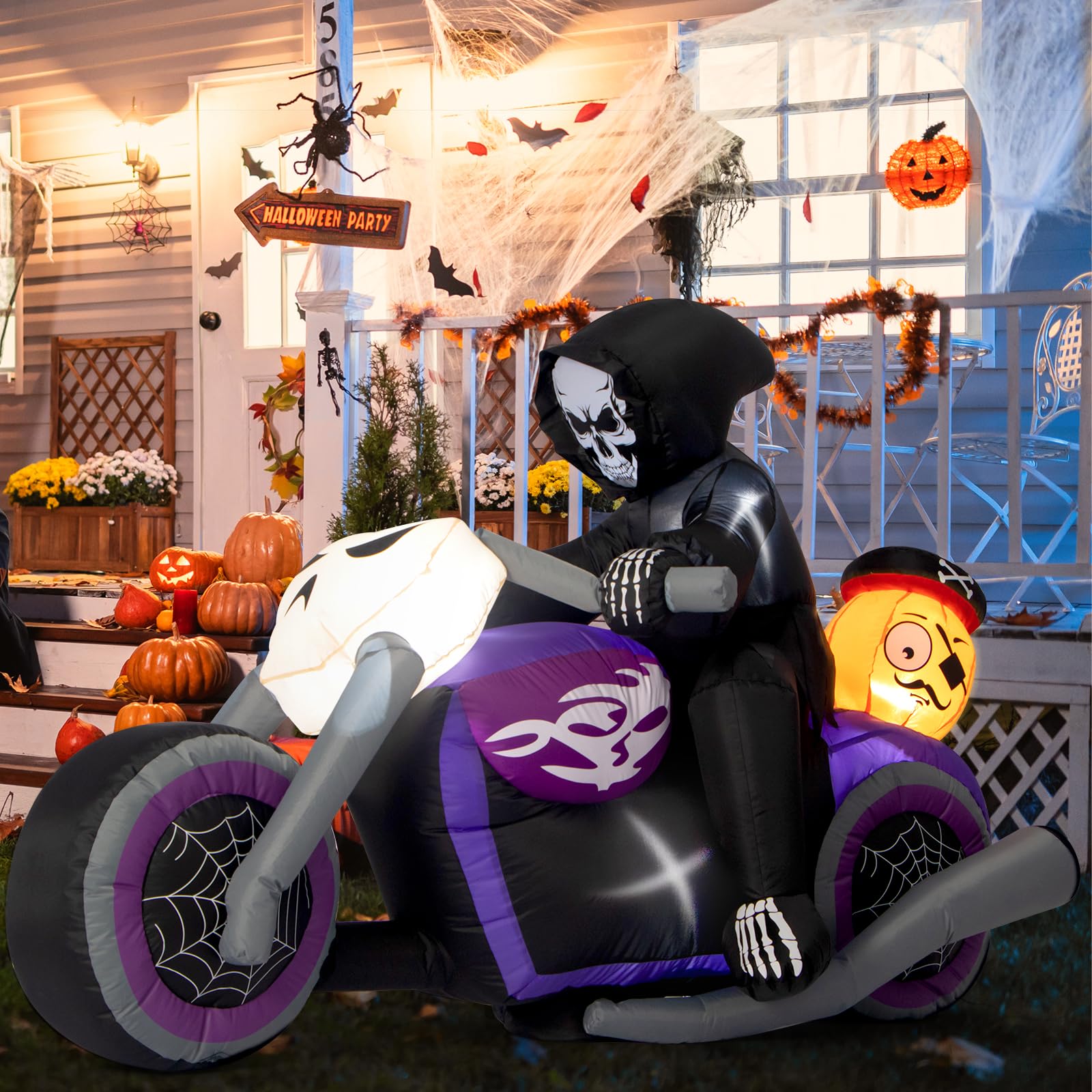 Amazon.com: Sizonjoy Halloween Inflatables Black Rider with