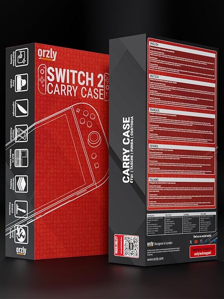 Orzly Case for Nintendo Switch 2 Protective Travel Carry Case with Screen Padding, Game Cards & microSD Slots with Zipped & Open Pockets for Console Accessories - Gift Box Edition - 3