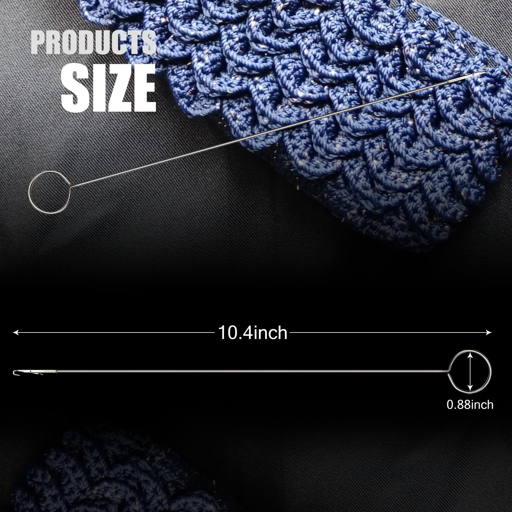 2 Pcs Loop Turner Tool With Needle Hook and Latch, Crochet Supplies for Silicone Beads, Sewing Accessories (2)