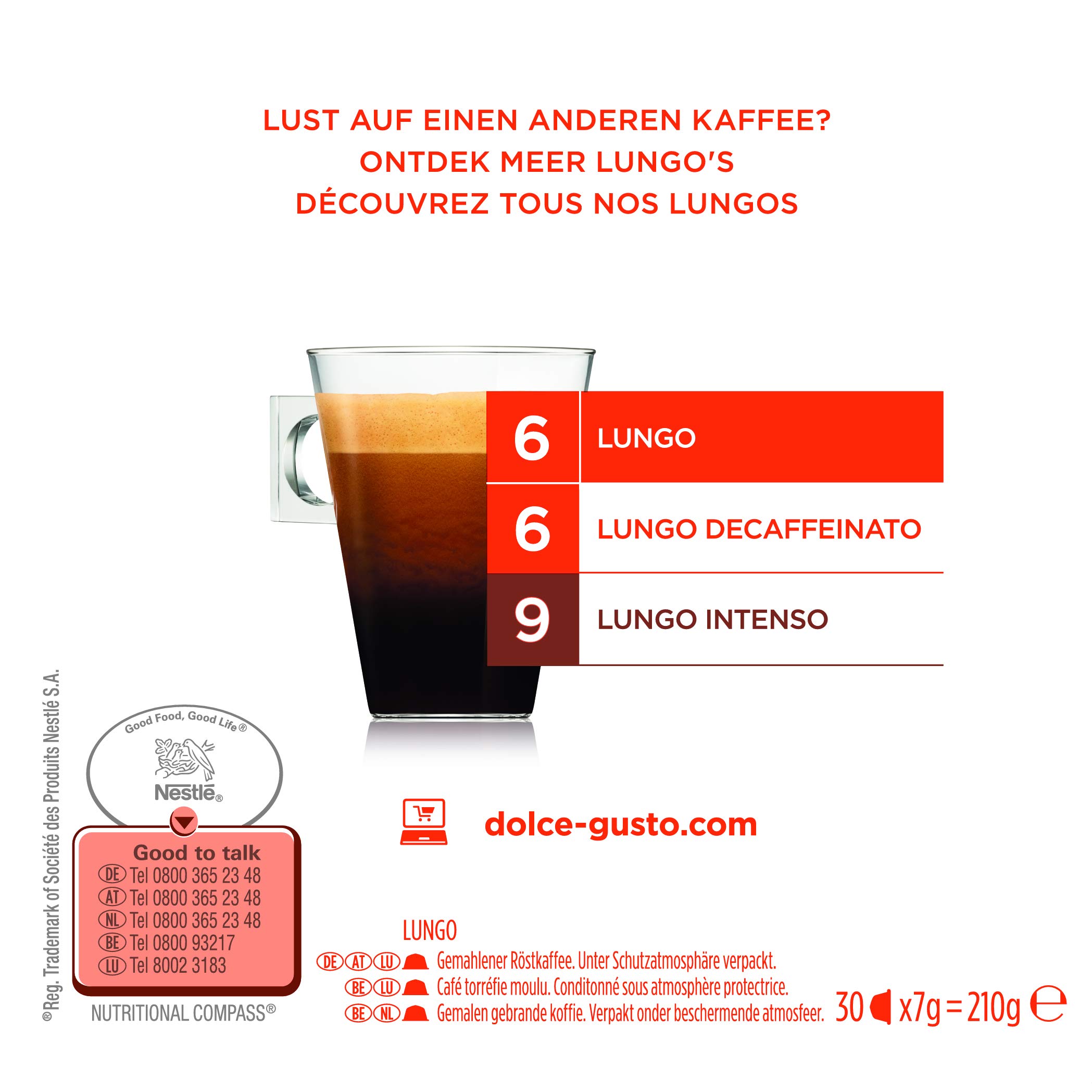 Dolce Gusto Lungo Kapsułki z Kawą, 90 Sztuk