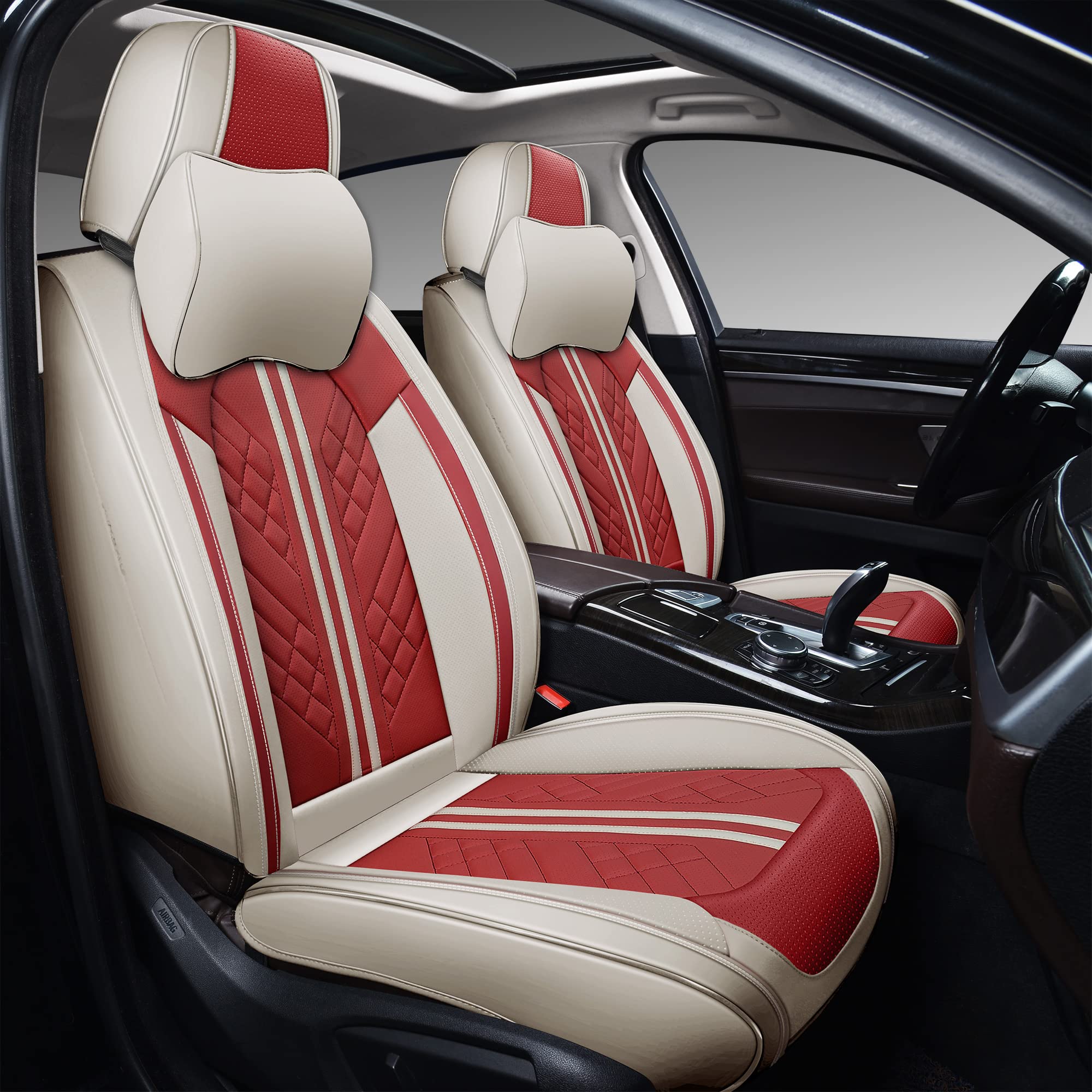 GXT Deluxe Faux Leather Full Coverage Car Seat Cover Anti-Slip Universal Fits for Sedans SUV Pick-up Truck with