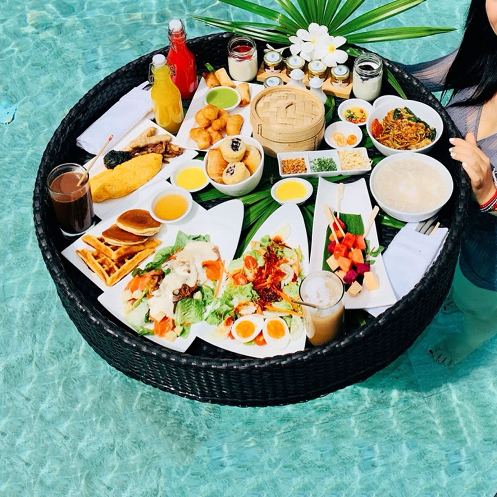 Bandeja Flotante, flotadores de Piscina para Adultos, Bandeja Flotante para Piscinas Que sirven Bebidas, Brunch, Comida en el Agua, Varios e