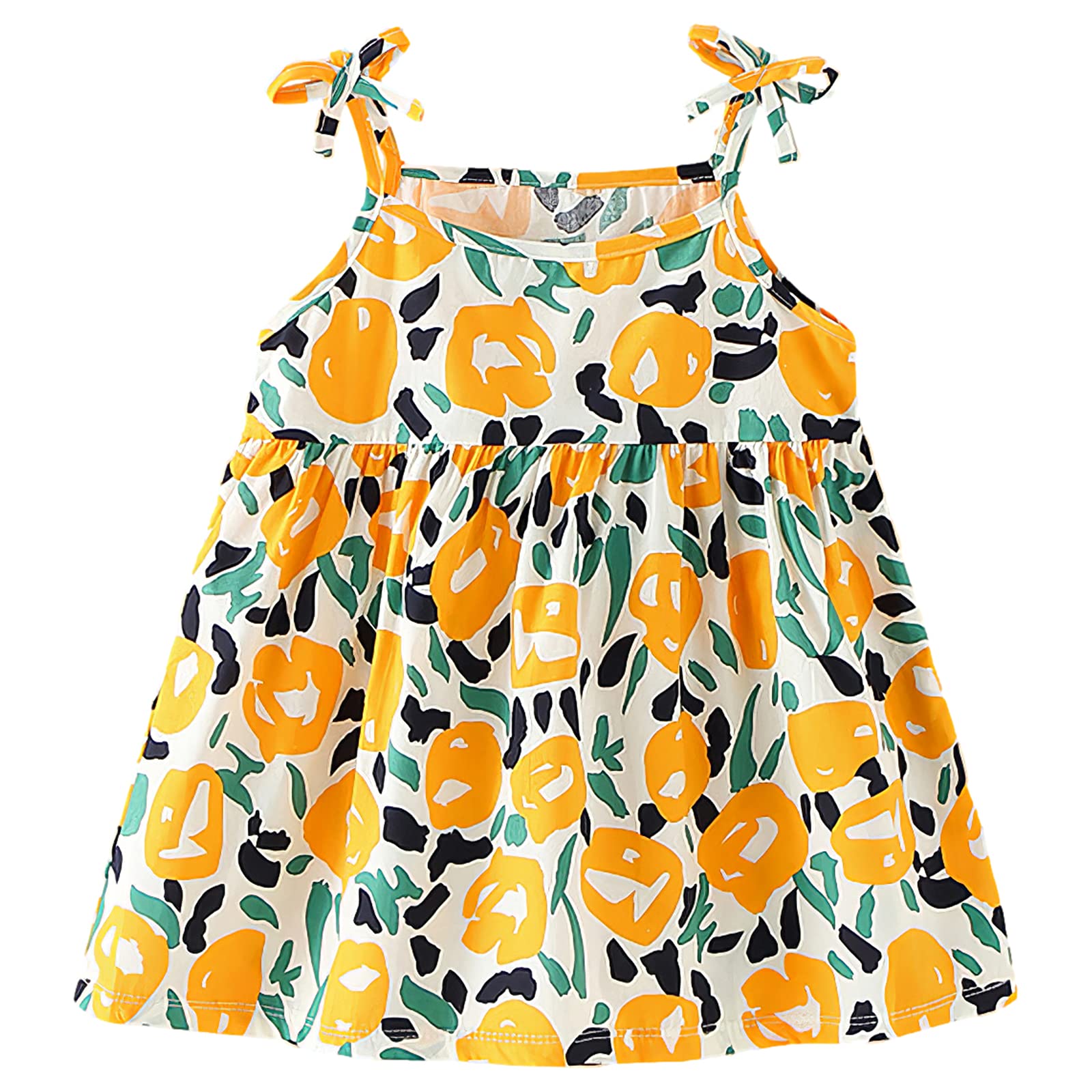 amropi Pack de 3 Vestidos sin Mangas para Bebé Niña Algodón Floral Casual Vestido 0-3 años