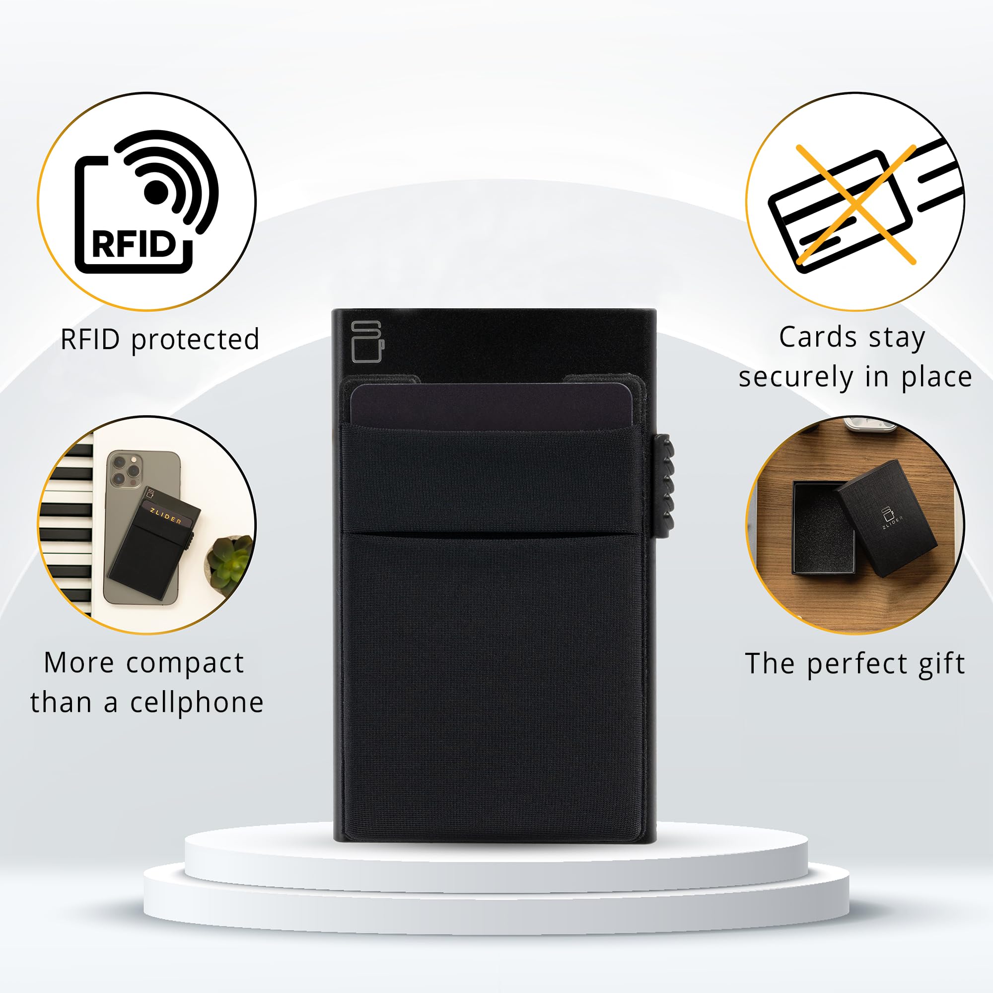 Credit Card Holder Slim Wallet | etui na karty z portfelem RFID | etui na karty męskie z przegródką na monety | nowoczesne etui na karty kredytowe z aluminium | Smart Portmonee męski i damski
