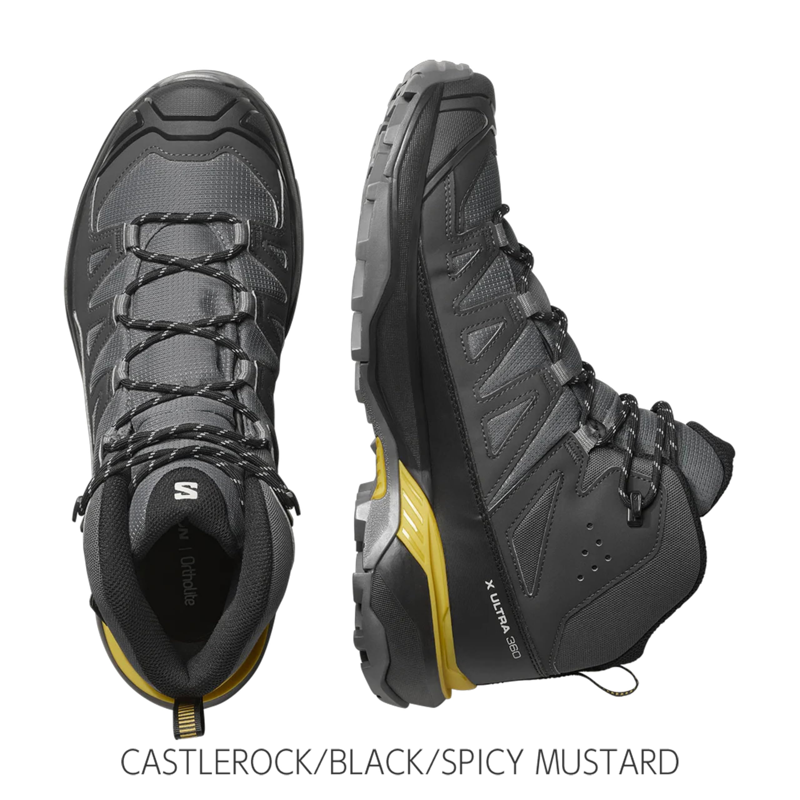 Salomon X Ultra 360 Mid GTX (L47742600) męskie buty trekkingowe, czarne, wodoodporne, oddychające, do użytku na zewnątrz, wysokie do kostek, amortyzacja, wygodne, górskie, wytrzymałe