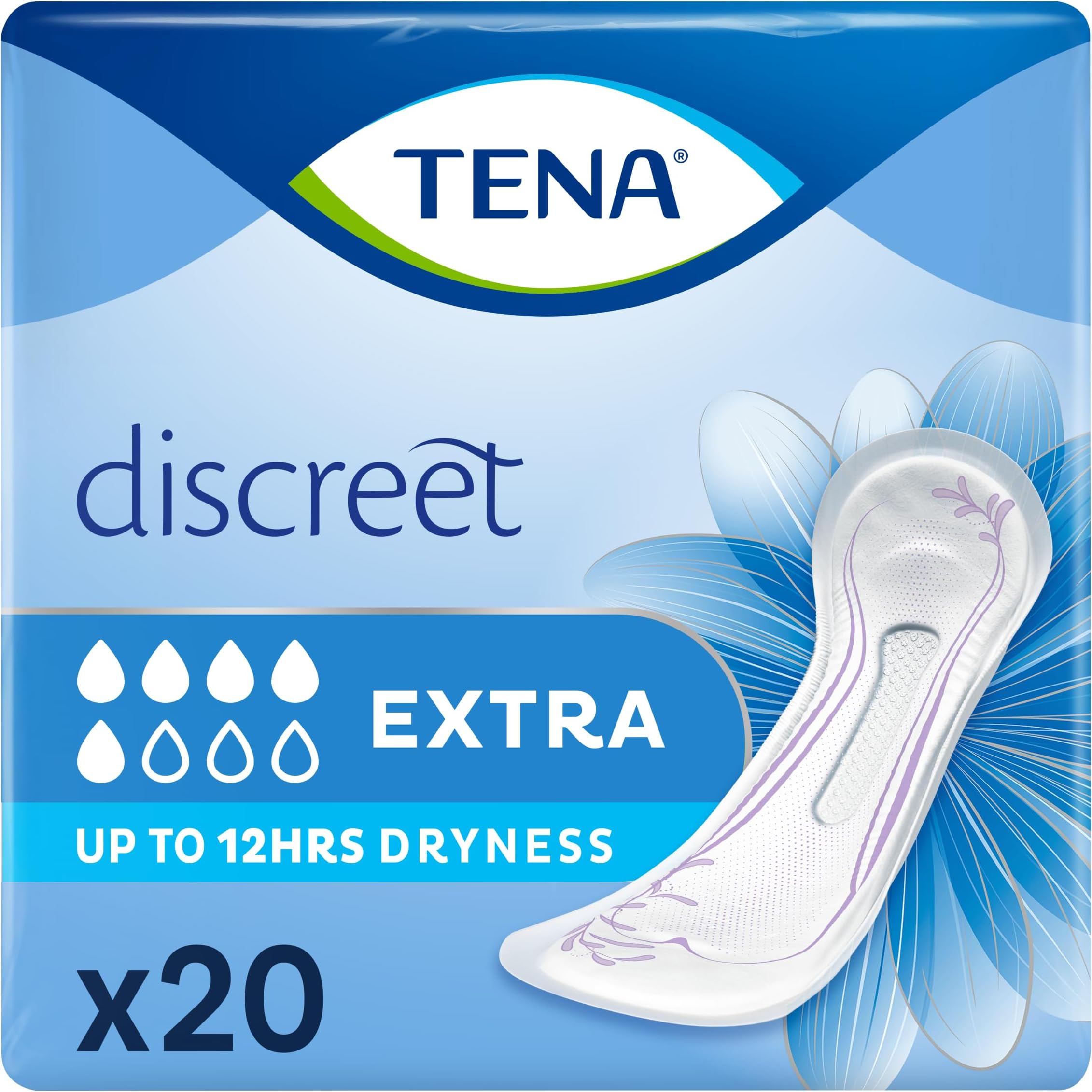 Discreet Incontinence Pads, Extra (20 Count)