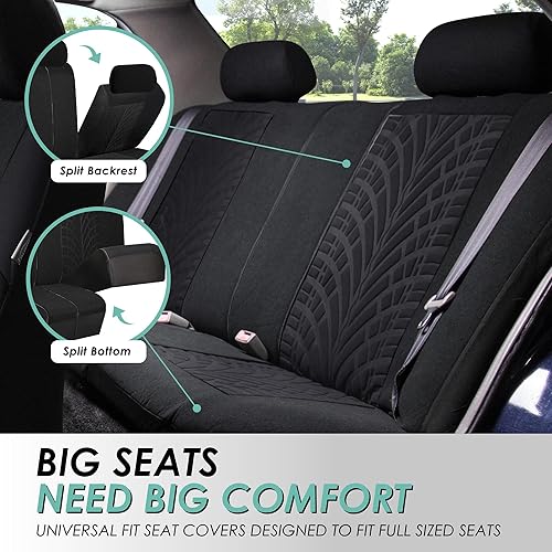 Miniatura 4 de FH GROUP FH-FB071217 Conjunto completo de fundas para asiento de auto de tres filas, se adapta a bolsa de aire y parte trasera, sirve para la