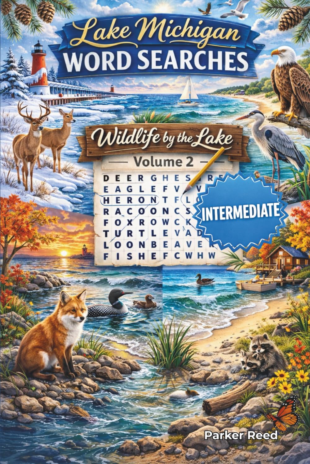Lake Michigan Word Searches: Wildlife by the Lake - Intermediate - Volume 2