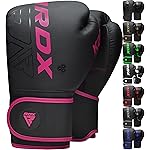 RDX Boxing Gloves, Pro Training Sparring, Maya Hide Leather, Muay Thai MMA Kickboxing, Men Women Adult, Heavy Punching Bag Focus Mitts Pads Workout, Ventilated Palm, Multi Layered, 8 10 12 14 16 18 Oz