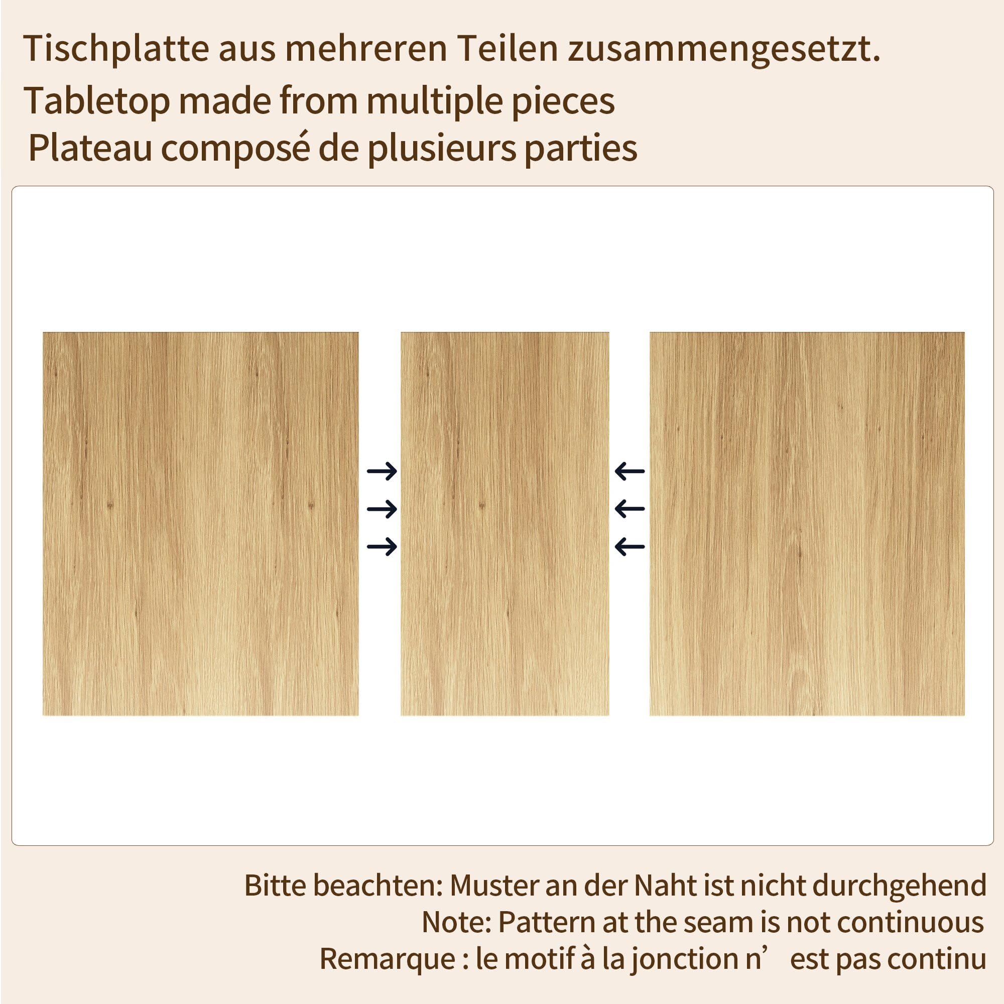 Merax Mesa de comedor extensible de 120 a 160 x 80 x 76 cm, moderna mesa de comedor con aspecto de madera maciza con base resistente y patas antideslizantes ajustables, ahorra espacio en espacios