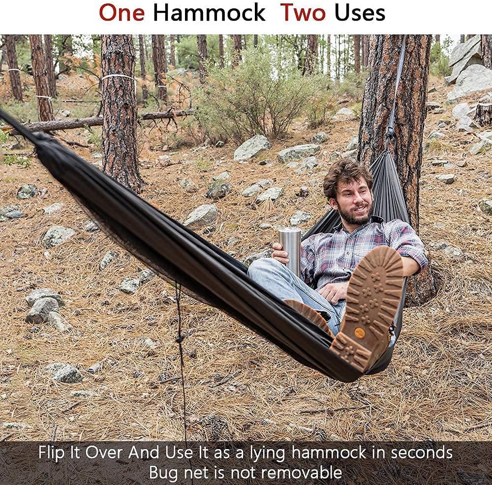 Sunyear Camping Hammock with Bug Net & Sunyear Hammock Rain Fly Tent Tarp Provides Effective Protection Against Rain