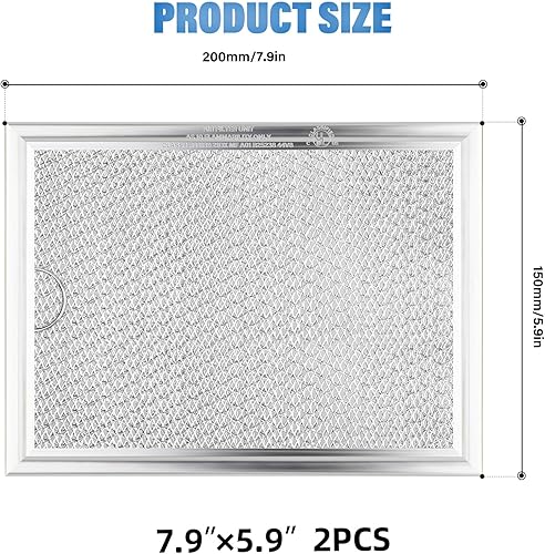 Miniatura 9 de LUBIYACK 4 filtros de grasa de microondas de repuesto para Frigidaire 5303319568, repuesto de filtro de grasa de 7.9 x 5.9 pulgadas