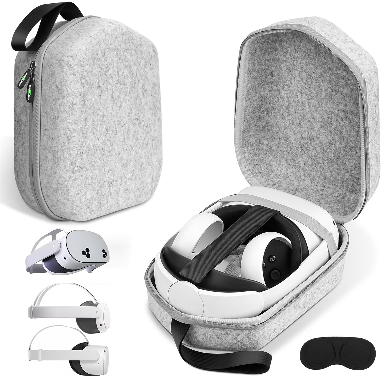 Hard Carrying Case Compatible with Oculus Meta Quest 3S/Quest 3/Quest 2 Official Original/Elite Strap Version VR Headset and Touch Controller Accessories, Suitable for Travel and Home Storage