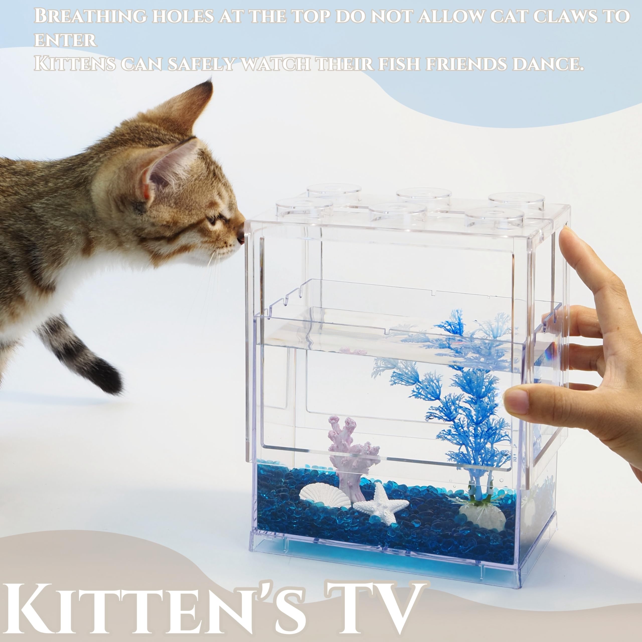 Fish Bowl LAOMI Small Betta Fish Tank, Mini Aquarium With Safely