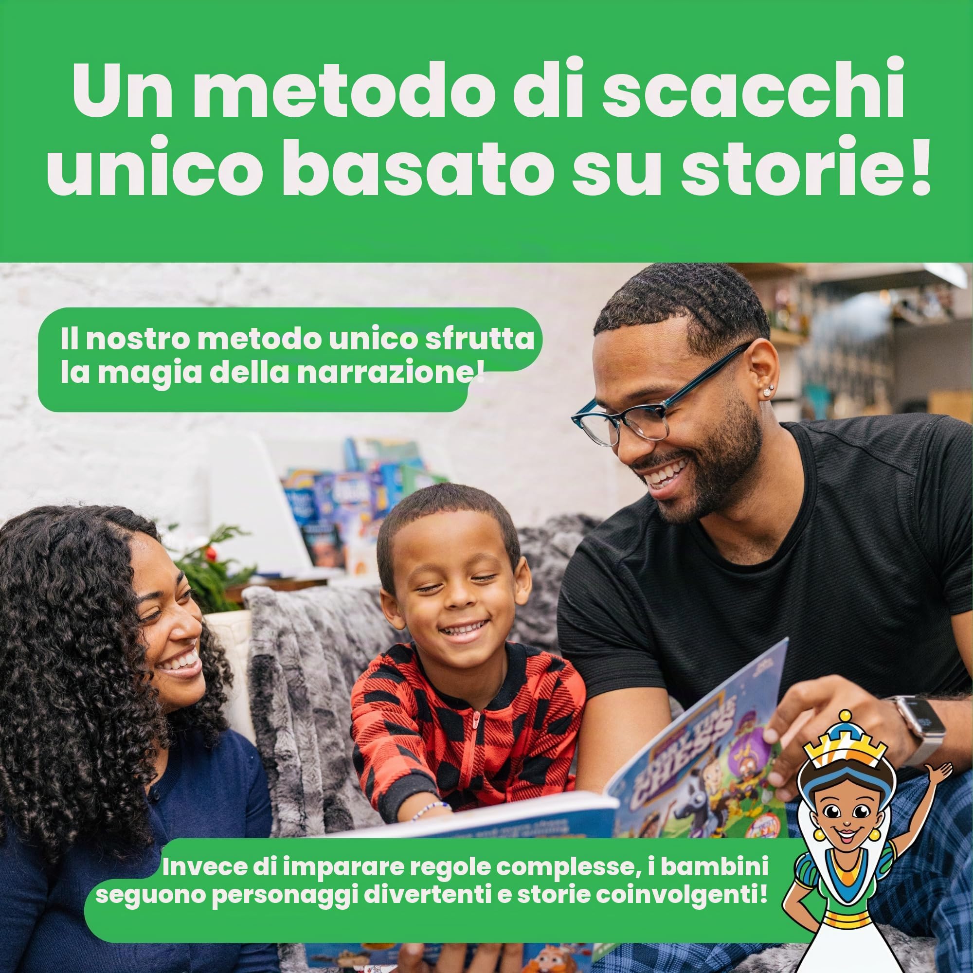 Story Time Chess - Scacchi per principianti, set di scacchi per bambini con libro, gioco di scacchi, giochi da tavolo tradizionali per ragazzi e ragazze dai 3 ai 103 anni