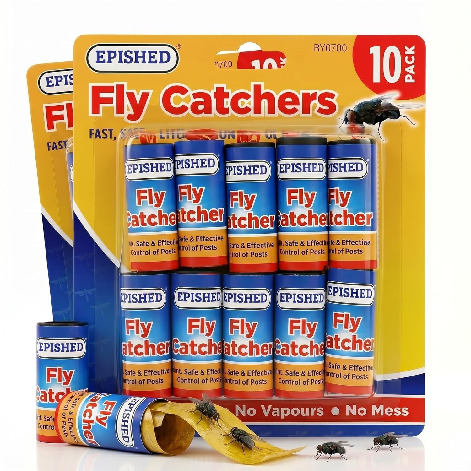 Sticky Fly Trap Tape 20 Pack – Hanging Fly Catcher Strips for Indoor & Outdoor Use | Strong Adhesive Insect Traps for Flies, Gnats & Flying Insects Pest Control