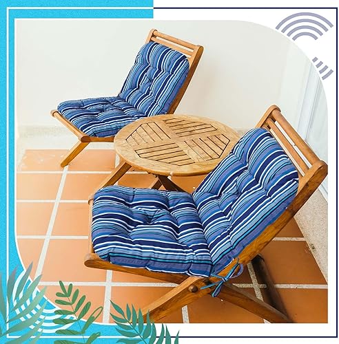 Miniatura 7 de Chunful Cojines de respaldo copetudo para silla de interior y exterior, resistentes a la intemperie, cojines giratorios para sillas de patio y