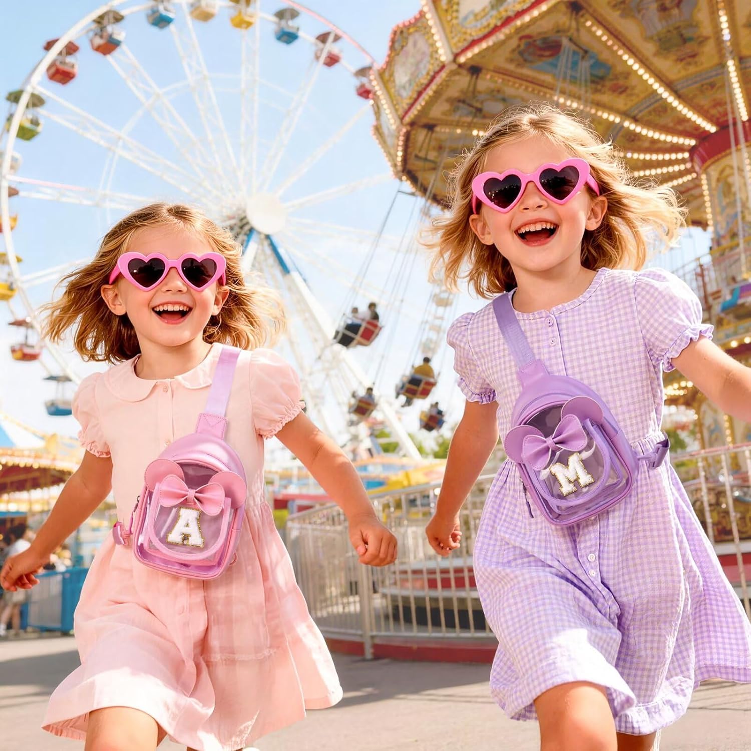 YOOLIFE Birthday Gifts for Kids Girls Crossbody Bag, Initial Sling Bag Fanny Pack for Little Girls Cute Purse, Birthday Gifts for 2 3 4 5 6 7 8 Year Old Girl Kids Personalized Gift, Purple (S) image 2