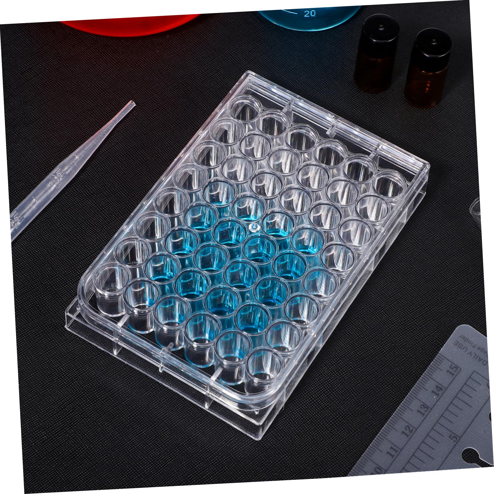 Gatuida Placa De Pocillos 15 Piezas De Cultivo Celular Plato Celúla Claro Propileno Junta De Cultivo Celular Microplacas Registro Poseedor Meseta Bandeja Para Capsulas Embudo 4k De Cultivo Para