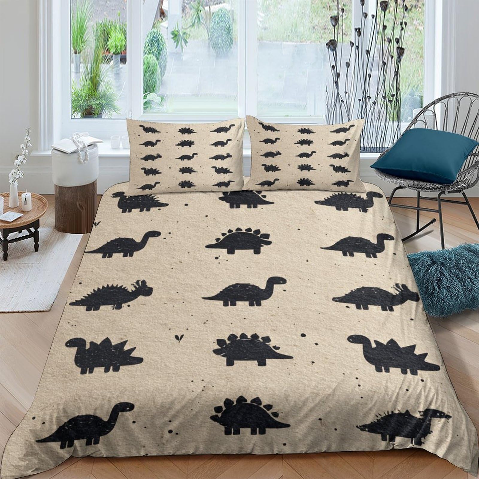 Ctjqhvkz Style-4 3D Printed Dinosaur Fitted Sheet Microfiber Soft Breathable Prehistoric Animal Bed Cover For Bedroom Dorm Mattress Decor Single（135X200cm）