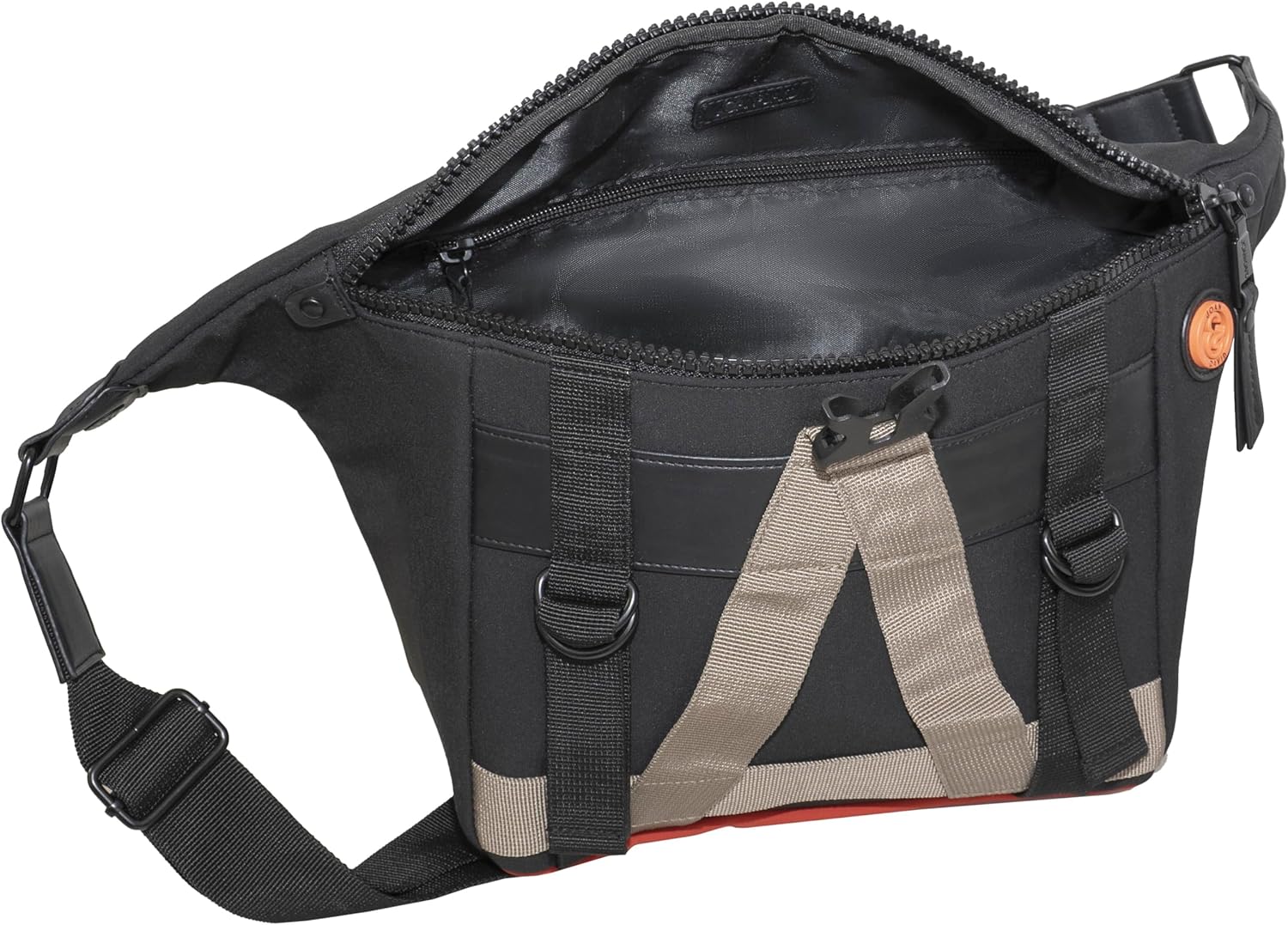 Joan & David 20 Inch Sport Nylon Travel Sling Pouch with Slip Pockets (Black/Multi) - Image 2