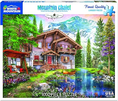 White Mountain Puzzles Mountain Chalet, rompecabezas de 1000 piezas