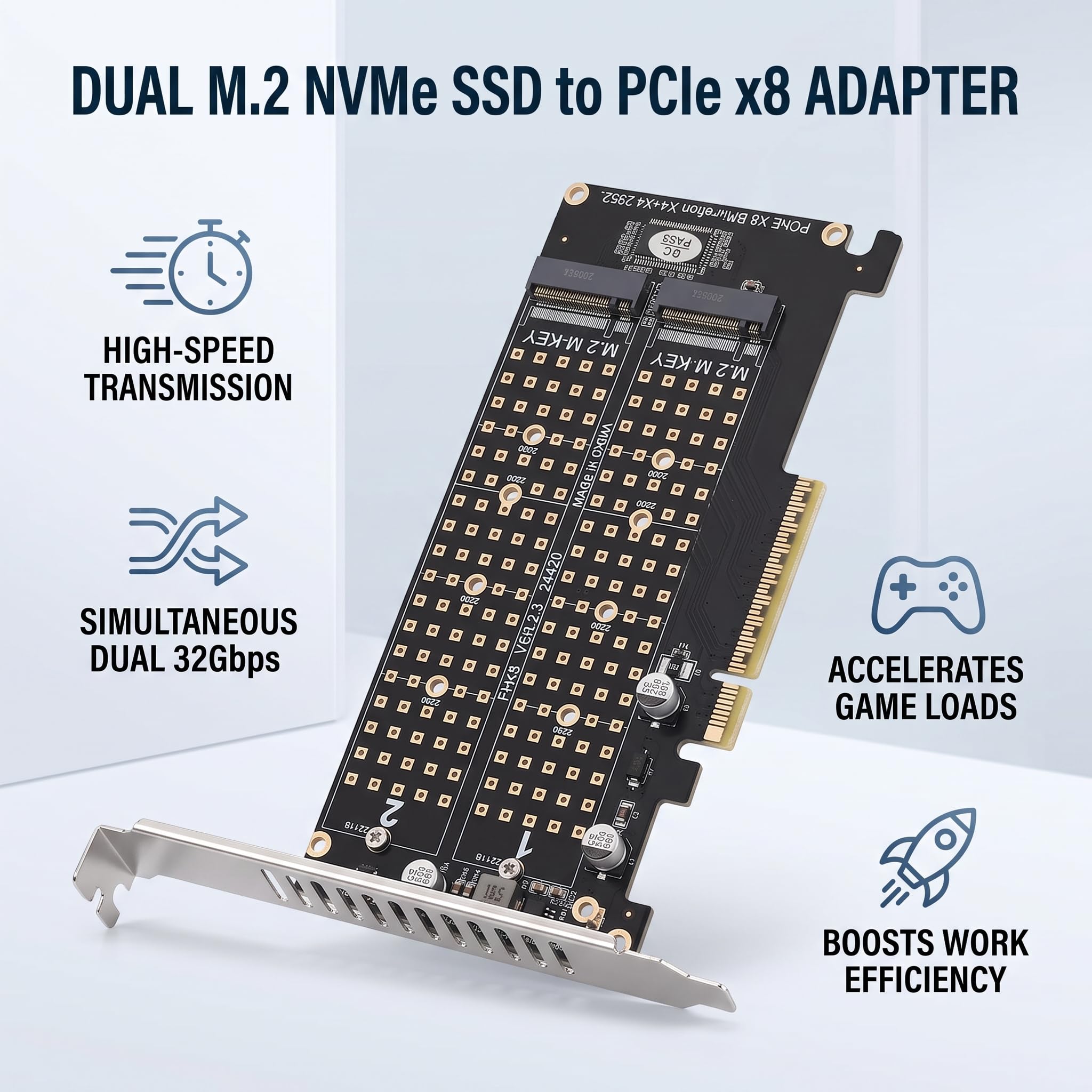 Amazon.co.jp: デュアル M.2 NVME PCIE アダプターカード 2 x 32Gbps