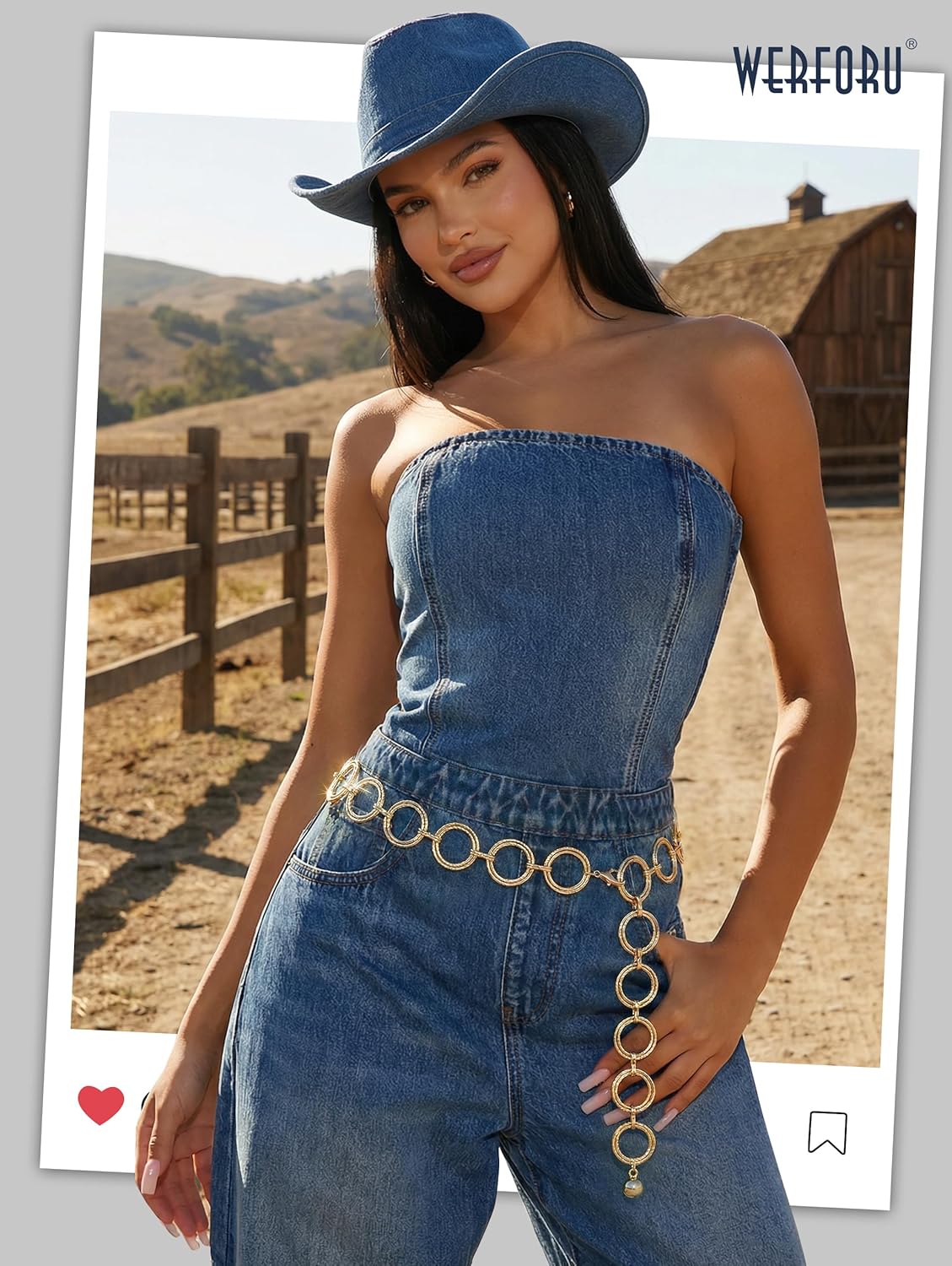 WERFORU Women Multilayer Gold Silver Metal Link Body Chain Belt Ladies Waist Chain Belts for Jeans Dress - Image 2