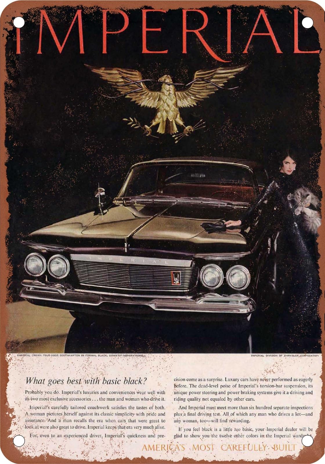 Miaomansenstore Metal Sign - 1961 Imperial Vintage Ad 03 - Old Retro Rusty Look Home Decor