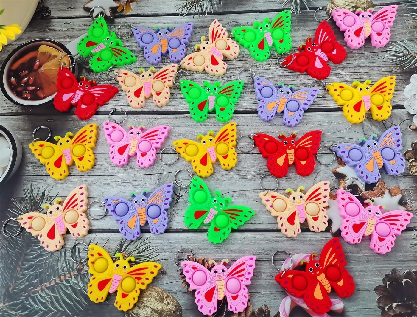 24 Packs Bulk Butterfly fidgets Toys for Kids Children Classroom Students Gift Prize from Teacher,Butterfly Animal Birthday Party Favors
