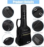 41 Inches Guitar Bag, Dual Adjustable Shoulder Strap Acoustic Guitar Gig Bag, Guitar Case Waterproof Oxford Cloth 0.3 Inch Thicken Sponge Pad, Black